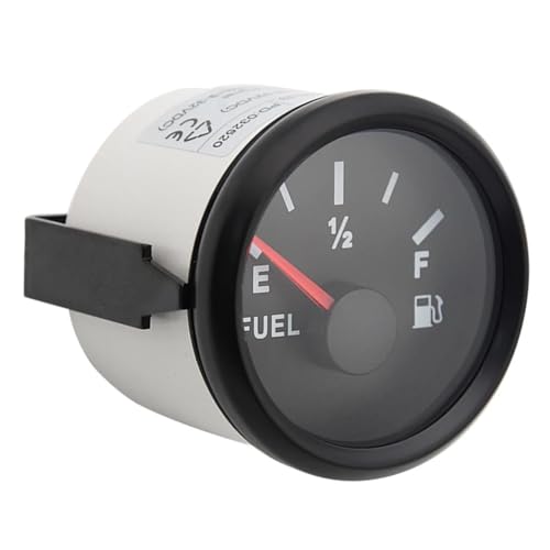 Custom 52mm Auto Fuel Level Gauge 0-190ohm/240-33ohm Boat Fuel Level Indicator Meter for Car Truck Yacht RV Red Backlight(Black)