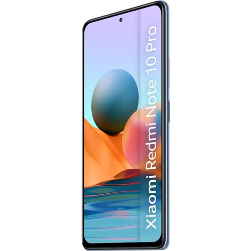 Xiaomi REDMI Note 10 Pro 6/128Go Bleu, Ecran de 6.67'', Smartphone Débloqué, Batterie mAh 5020, Mémoire ROM 128 GO,RAM 6 GO, Android 11, Processeur Qualcomm® Snapdragon™ 732G