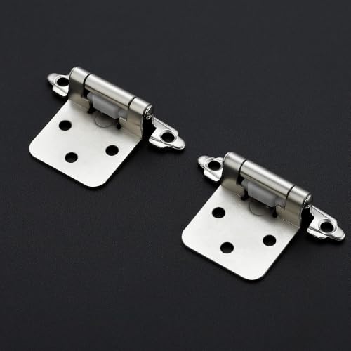 Image of Ravinte Brushed Nickel Cabinet Hinges, 1 /2 Inch Overlay, 40 Pack (20 Pairs)