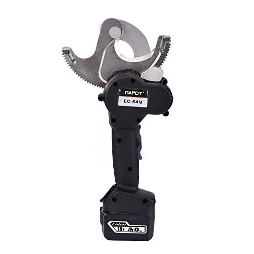 NAPOT Electric Cable cutter, Cut Armored Cable Upto 54MM, Two Stage Battery Cutter, 18V Lithium Ion Battery