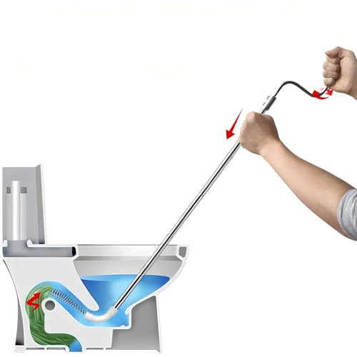 Scalable true 304 stainless steel high carbon spring toilet unclogger,Extended