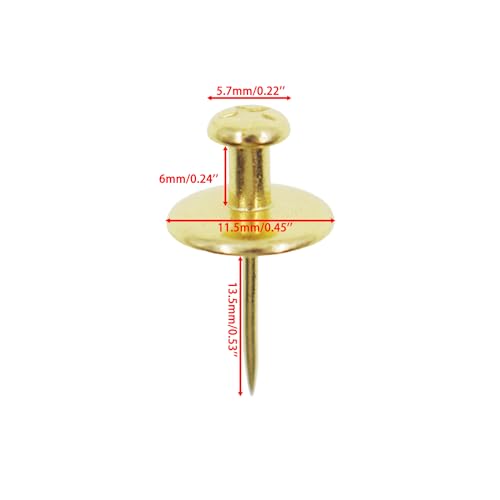 Image of Double Headed Picture Hangers Nails,TTZEZE Zinc Alloy Small Head Hanging Nail,Decorative Nail Push Pins,Small Head Hanging Photo Hook Thumb Tacks Gold 40PCS