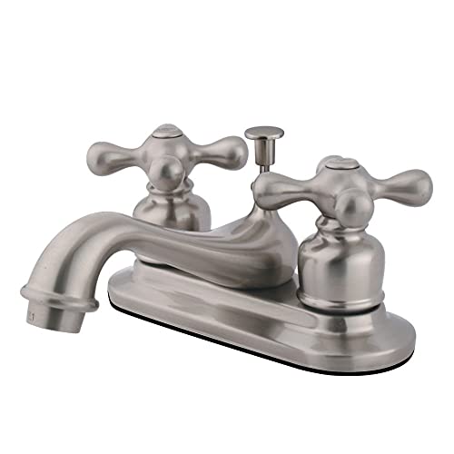 Flash Deals - 60% OFF Kingston Brass KB608AX Restoration Center Set Lavatory Faucet with Brass/ABS Pop-Up, 4-1/2-Inch, Brushed Nickel
