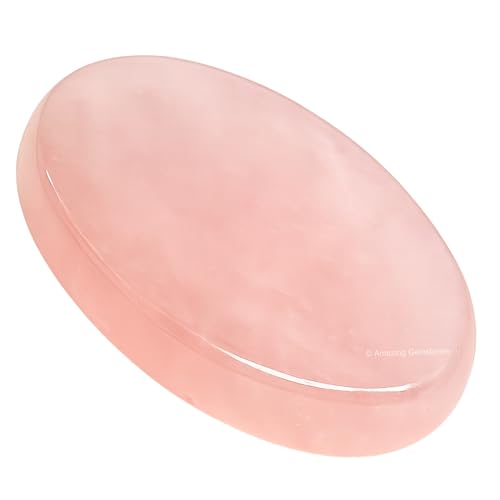 Image of Amazing Gemstone Rose Quartz Worry Stone Crystals and Healing Stones - Worry Stones for Stress Relief Gifts - Piedra Crystal Fidget for Meditation - Unique Stocking Stuffers and Birthday Gifts