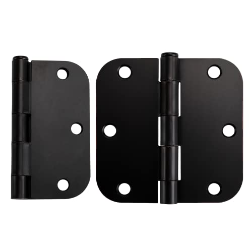 18 Pack Haliwu/Door Hinges, Black Door Hinges 3-1/2 Inch Oil Rubbed Bronze Door Hinges Interior Door Hinges With 5/8" Radius Corners #TOP5