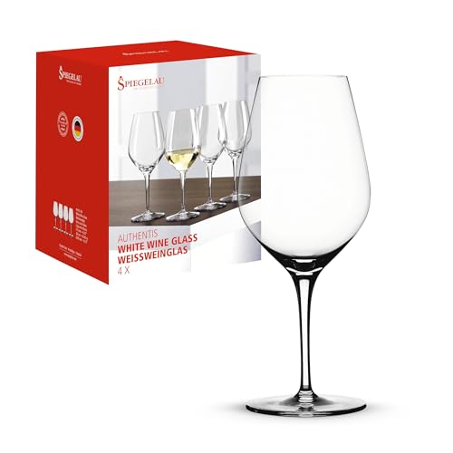 Spiegelau Weißweingläser 420 ml, 4 Stück, Authentis, 4400182, Weingläser aus Kristallglas, Weißwein Gläser spülmaschinenfest