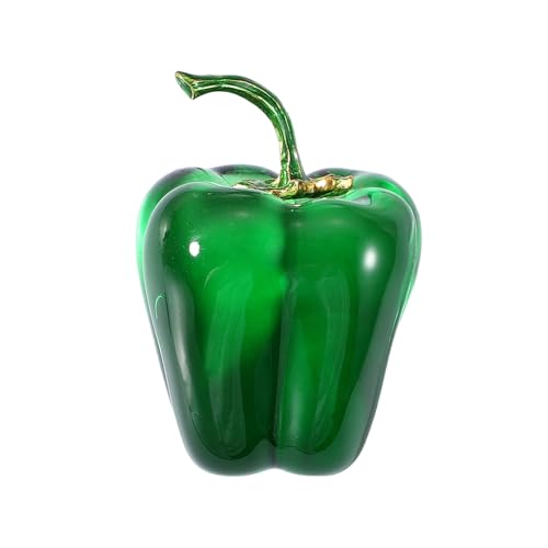 Figurine de piment en verre objet décoration miniature vert table - 2
