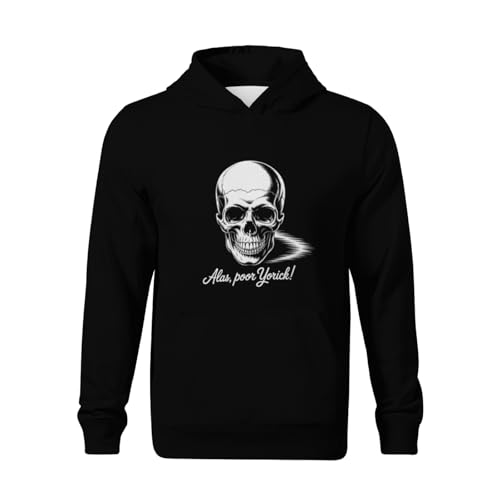 Kids Retro Shakespeare Hamlet Slogan With Skull Boys Girls Lightweight Kangaroo Pocket Fleece Hoodies2