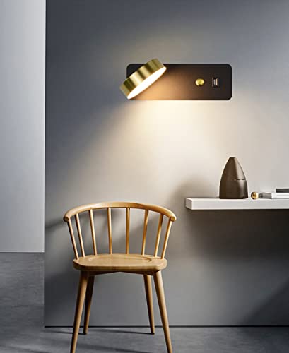 Aplique de pared moderno con USB e interruptor para iluminar tu dormitorio de forma cómoda 2