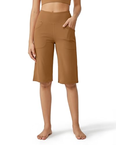 Image of Promover 14 inch /21 inch /23 inch /25 inch Inseam Capri Pants for Women Wide Leg Yoga Cropped Pants with Pockets Loose Casual Summer Pant