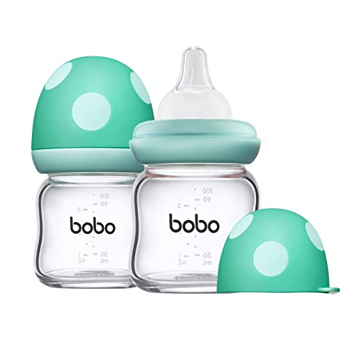 YOHKOH Weithals-Babyflasche aus Glas, Anti-Colic Glas-Babyflaschensets mit Ultra Soft Silikon-Saugeâ€¦ – Miniatur