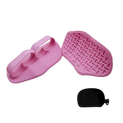 Wizoowip 2pcs Gym Griffe Fitness Griffpolster Kraftsport Handschuhe zughilfen Griffpads Krafttraining für Männer Frauen Tragbare Trainingshandschuhe rutschfest Handschutz Grips Ergonomisch (Pink)