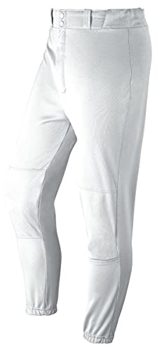 Martin Sports Youth Girls' Double Knit Polyester, Belt Loop Softball Pants (White, X-Large)