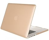 Mosiso Plastic Hard Case Cover Only for [Previous Generation] MacBook Pro Retina 15 Inch (Model: A1398) No CD-ROM, Gold