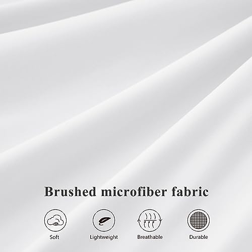 Aisbo Super King Fitted Sheet White - Extra Deep Pocket Bed Sheet 16 inch 40 cm - Microfiber Bottom Sheet, 183x200cm