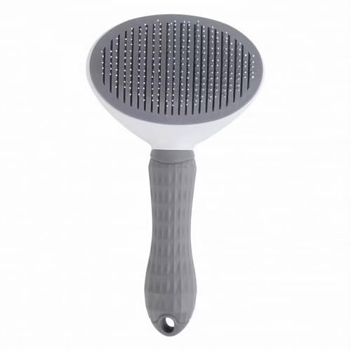 Image of Pet Hair Removal Brush for Dog Cat Grooming Tool, Self Cleaning Slicker Hair Massage Comb Loose Undercoat Removes Tangles Fur Hair Slicker Brush for Puppy Kitten Bunny Massage-Pet Supplies (Gray)