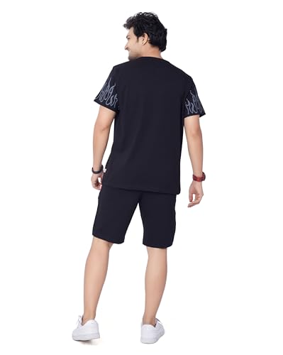 Image of WEET Cotton T-Shirt and Shorts Set for Men,Night Wear for Men,Men's Pyjama Set 114