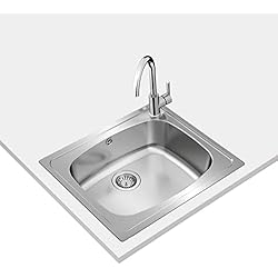 Mueble Fregadero 60 Cm Teka Universe 60 T-XP 1C - Fregadero de Cocina 1 Seno, Encastrado, para Muebles de 60 cm, Desagüe con Válvula Manual, Acero Inoxidable