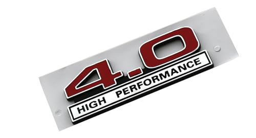 Image of 2pcs 4.0 Liter V6 High Performance Engine Emblems Badge 3D Decals Stickers Cars Trucks (Chrome Red)