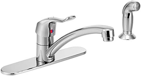 Moen 8707 Commercial M-DURA One-Handle Kitchen Faucet with Side Spray, 1.5 GPM, Chrome, 0.375