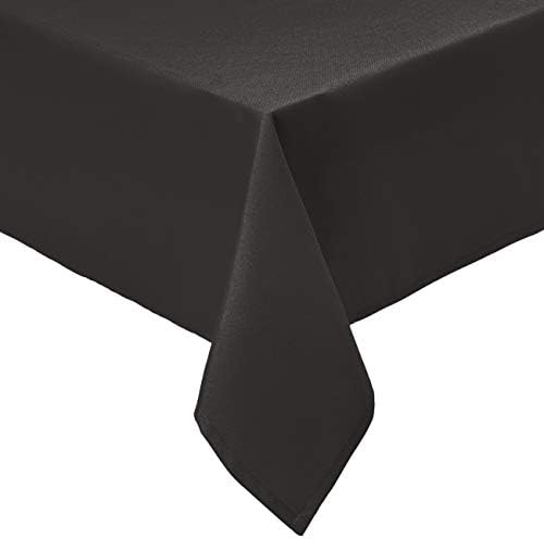 Amazon Basics Rectangular Washable Polyester Fabric Tablecloth 153 x 259 cm Black, Pack of 2