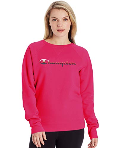 Champion Women's Crewneck, Deep Raspberry, X Large
