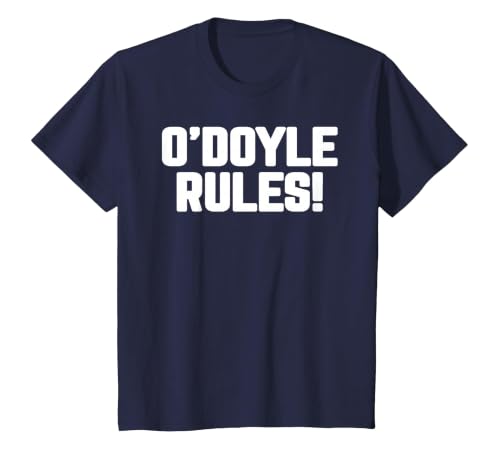O'Doyle Rules Funny Family Motto Classic Quirky Catchphrase T-Shirt, Youth, Navy Blue, Large