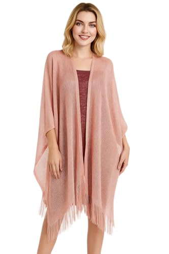 Cape kimono en maille métallique femme taille unique pour le quotidien