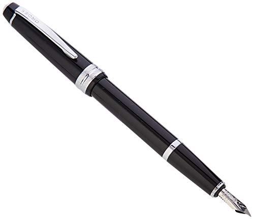 Stylo plume Cross Bailey résine noir poli écriture pointe fine noire