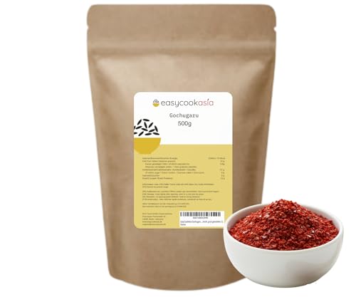EasyCookAsia Gochugaru 500g Koreanisches Chilipulver (grob gemahlen) | Ideal für Kimchi Eintöpfe & würzige Reisgerichte | Authentisch aromatisch vielseitig