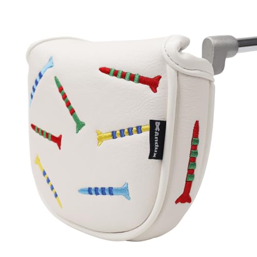 Andux PU Striped Tees Pattern Putter Cover Golf Putter Head Covers (Square, White) by Andux - Image 8