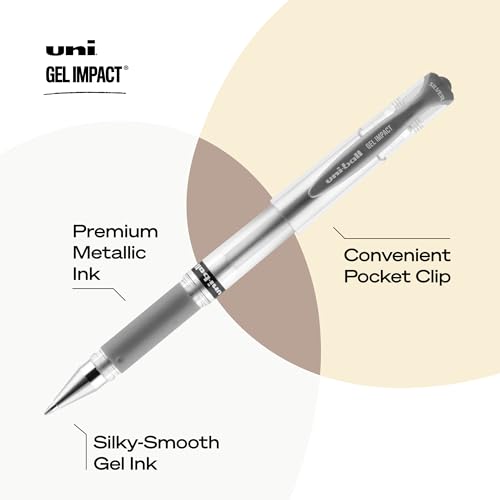 uniball Signo Gel Impact Bolígrafo 1.0 mm Plata 12 Pack miniatura 3
