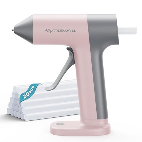 Tilswall Cordless Hot Glue Gun, 30s Fast Preheating with 2Ah Built-in Battery, Hot Melt Glue Gun...