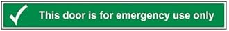 This Door is for Emergency use only. Sign Sticker, Waterproof Sticker Sign