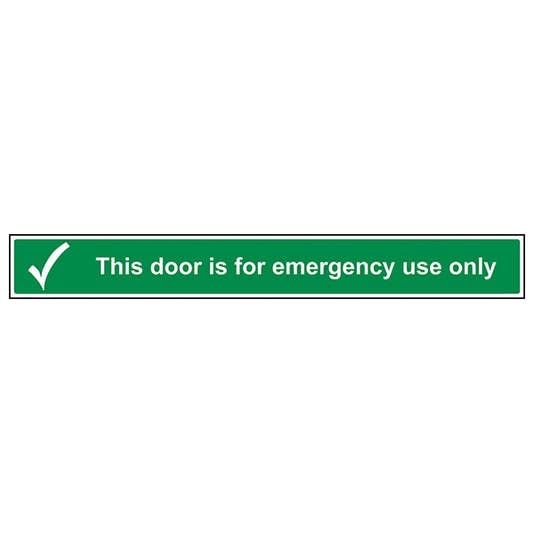 This Door is for Emergency use only. Sign Sticker, Waterproof Sticker Sign
