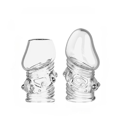 Juguetes de funda de pene masculino 2pcs, anillo de pene con potenciador de extensión de pene transparente y grueso, funda de extensión de pene reutilizable, juguetes masculinos (A)