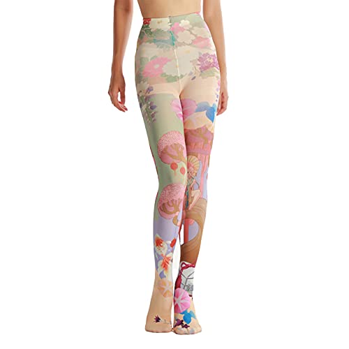 Image of Sahabowi Women Tights, Opaque High Waist Pantyhose, Vintage Control Top Stockings
