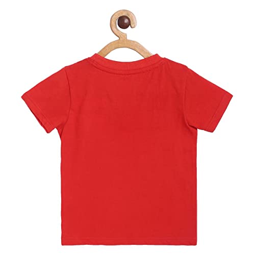 Image of miniklub Boys Red Printed Organic Cotton T-Shirt
