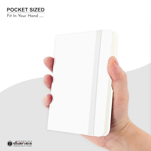 Image of Jhingalala Diaries - Hardbound Leather Cover Pocket Size Corporate Executive Diary Notebook I Pocket Diary For Men and Women I A6 Size I 80gsm Paper I 192 Ruled Pages (White)