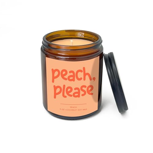 Simply Soson 9oz Peach Scented Candle Fall Candles Peach Scent Aromatherapy Candles Gifts for Women Men Families Friend Colleague Birthday Holiday