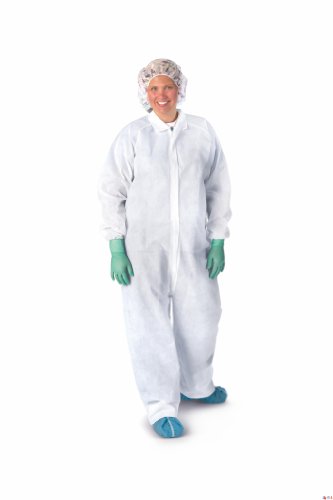 Medline NONCV150XXL Heavyweight Spunbound Coveralls, XX-Large, White (Pack of 25)