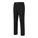 Rdruko Wasserabweisende Golfhose für Herren, normale Passform, Stretch, Outdoor-Hose, Wandern, Reisen, Schwarz , 31-35