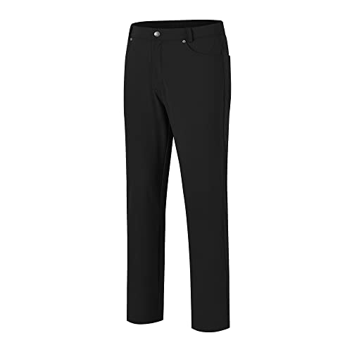 Rdruko Wasserabweisende Golfhose für Herren, normale Passform, Stretch, Outdoor-Hose, Wandern, Reisen, Schwarz , 31-35 Cover