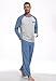 MLXSJ Mens Pajama Set Pjs Sleepwear Lightweight Long Sleeve Pjs Soft Comfy Sleep Set With Pocket (Gray Blue-Light Gray, XL)