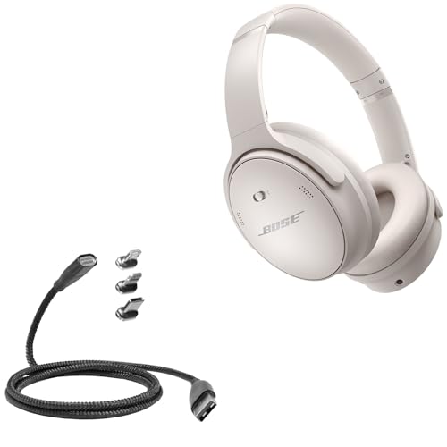 BoxWave Cable Compatible with Bose QuietComfort 45 - MagnetoSnap PD AllCharge Cable (100W), Magnet Charging Braided USB Type-C Micro - Jet Black