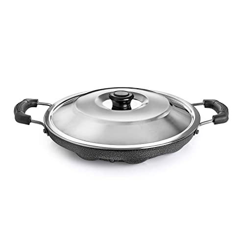 Tanish Trading Appam Pan,Appam Maker,12 Cavity Appam Maker Non Stick with lid,Appe Maker, Appe Pan, Appe Tawa by Tanish Trading - Image 3