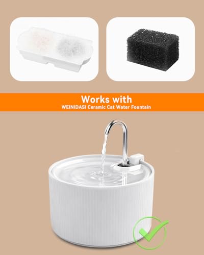 Fuente de Agua para Gatos de Cerámica 2.2L con Bomba Silenciosa miniatura 4