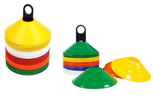 Image of Protoner Sports Training Disc Cones, Multicolour Ground Markers, Set of 50-10 Options, Agility Training Equipment (Set of 20 pcs)