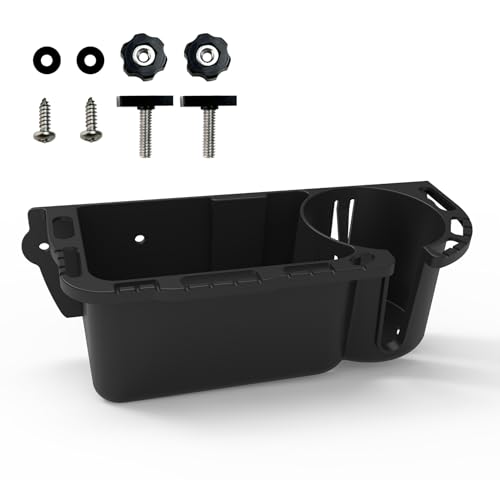 EUPHENG Boat Caddy Organizer, Multifunctional Boat Storage Organizer with Drainage, Drill or T-Bolt 2 Ways Installation for Marine, Kayak, Jon Boat, Bass Boat, Fishing Tool Holder