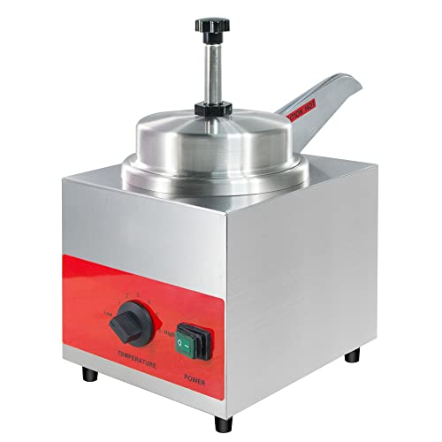 Clivia Commercial Cheese Warmer with Heated Spout,Food Warmer and Heat Pump Dispenser,3.5Qt Stainless Steel Hot Fudge Dispenser